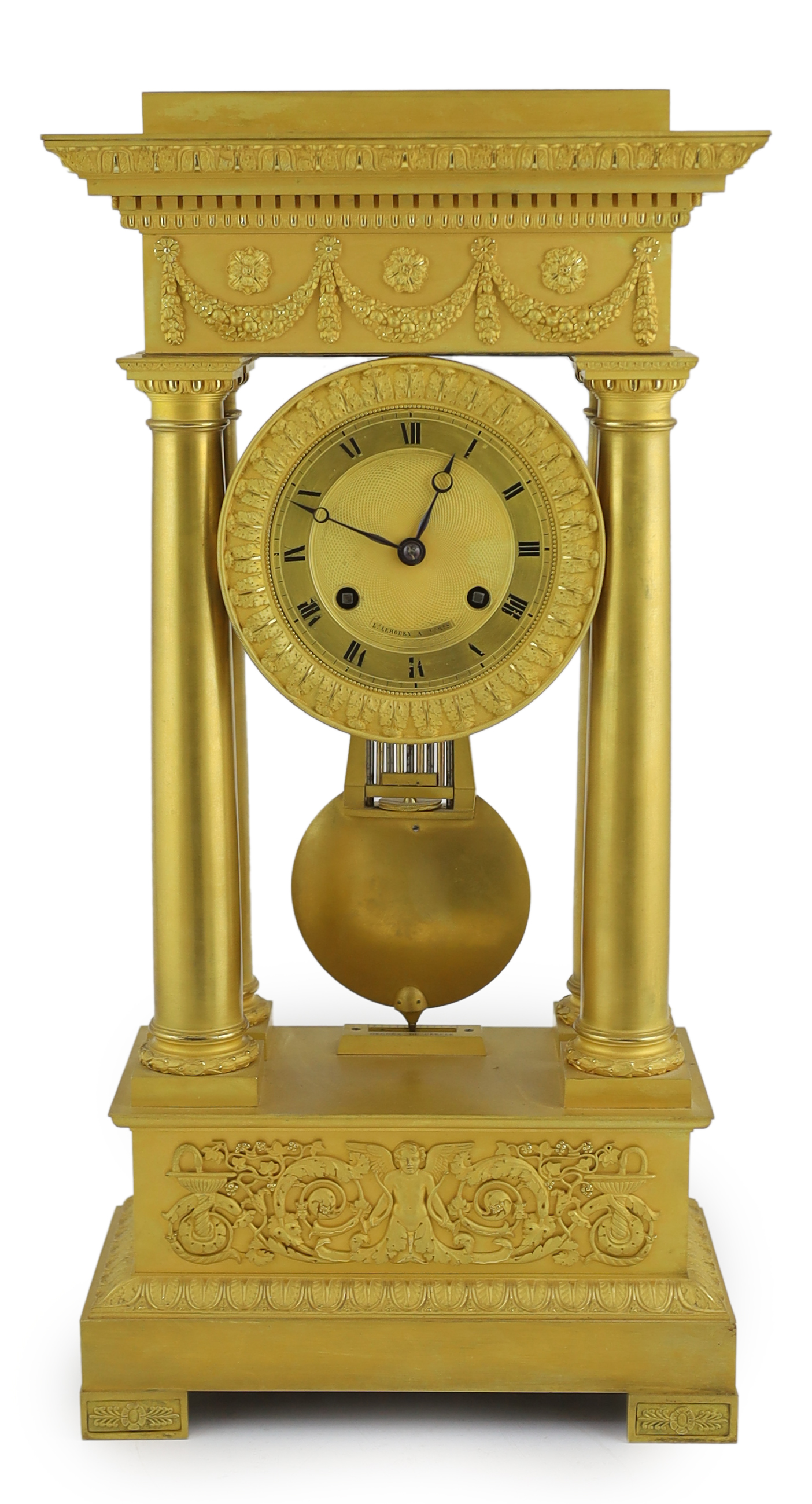L. Lehodey à Paris, a 19th century French ormolu portico clock